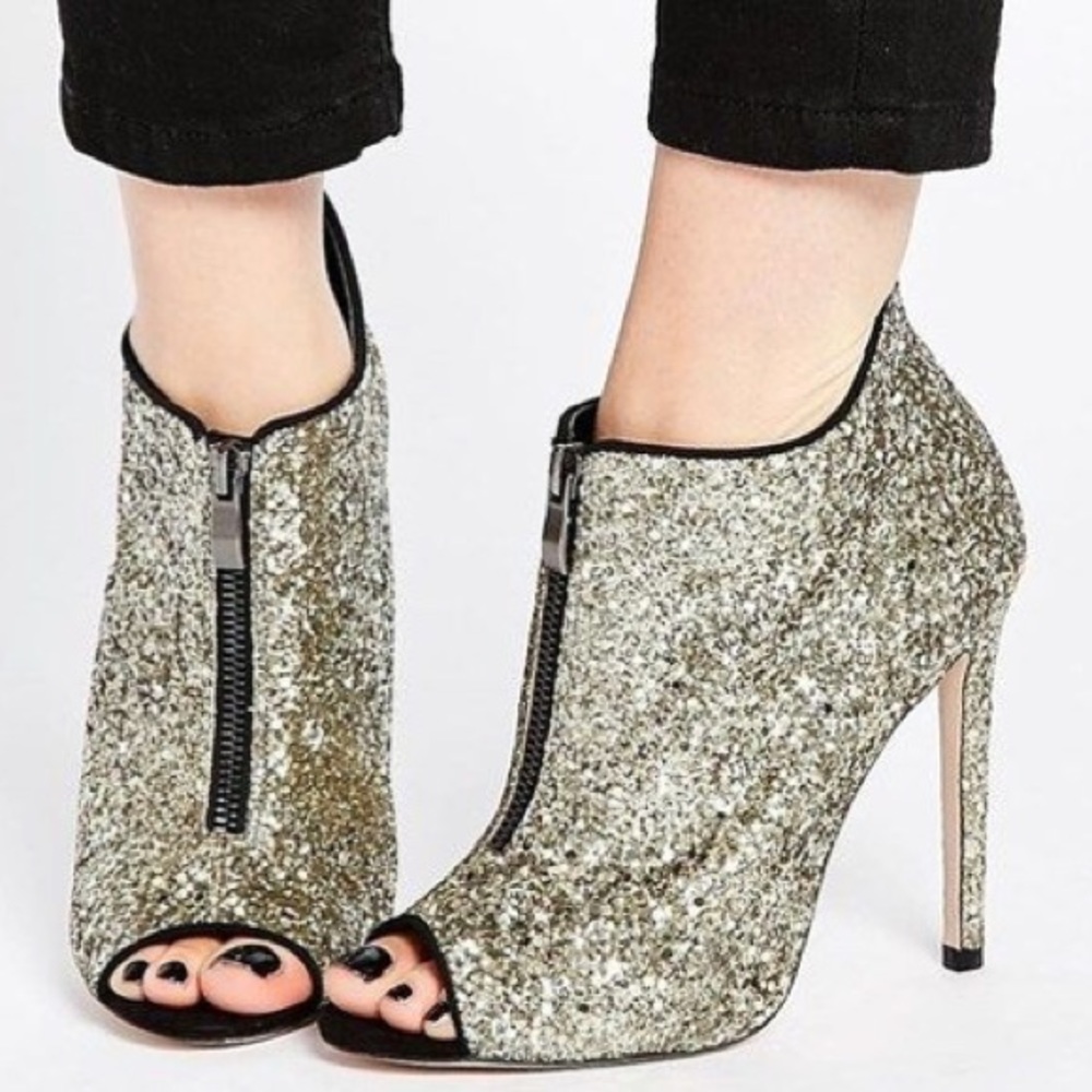Asos AALIYA peep toe zipper ankle boot / heel